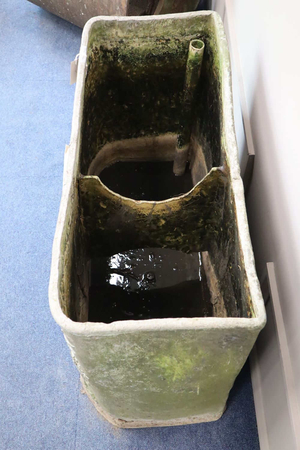 A George III lead cistern, dated 1780, width 89cm, depth 37cm, height 61cm
